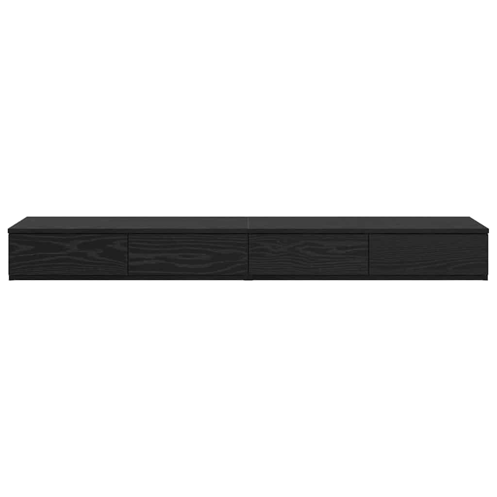 vidaXL Bed Drawers Black Oak 160 x 36.5 x 16.5 cm Engineered Wood