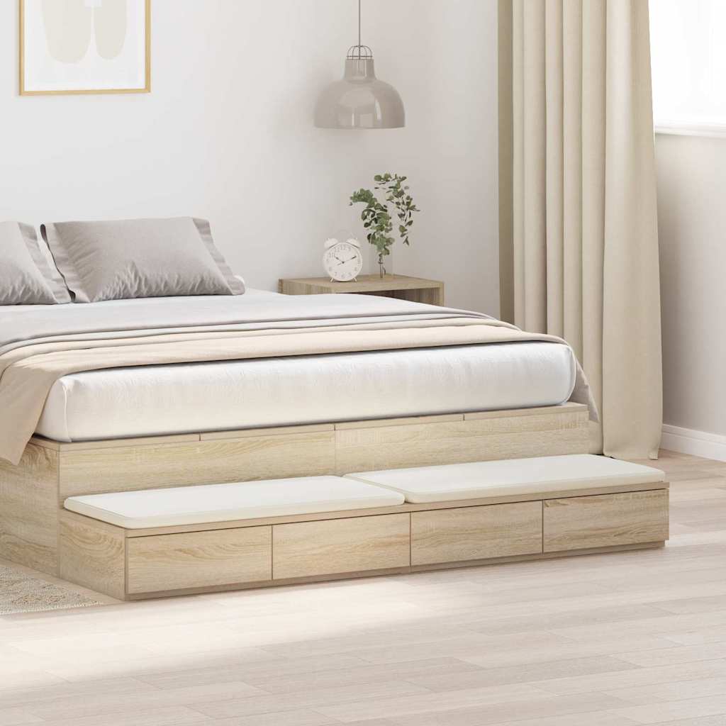 vidaXL Bed Drawers Sonoma Oak 160 x 36.5 x 16.5 cm Engineered Wood