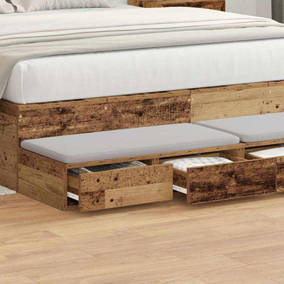 vidaXL Bed Drawers Old Wood 160 x 36.5 x 16.5 cm Engineered Wood
