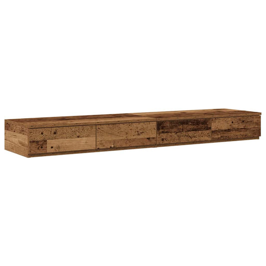 vidaXL Bed Drawers Old Wood 160 x 36.5 x 16.5 cm Engineered Wood