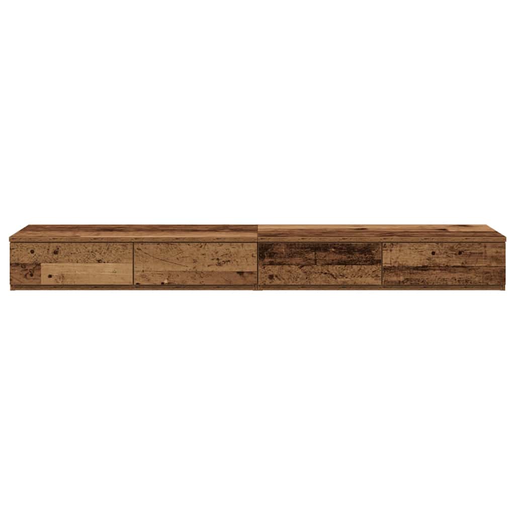 vidaXL Bed Drawers Old Wood 160 x 36.5 x 16.5 cm Engineered Wood