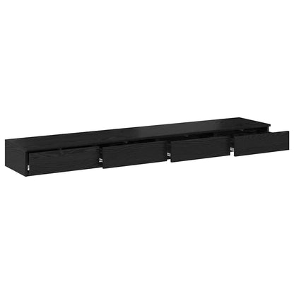 vidaXL Bed Drawers Black Oak 180 x 36.5 x 16.5 cm Engineered Wood