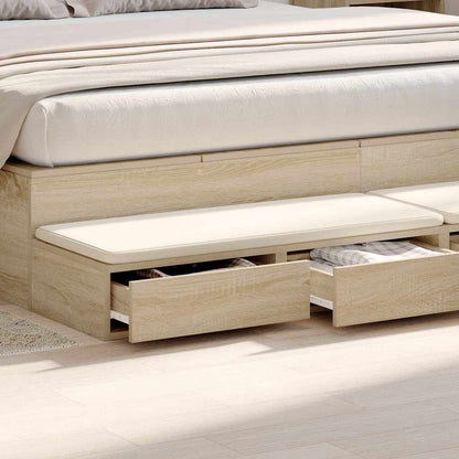 vidaXL Bed Drawers Sonoma Oak 180 x 36.5 x 16.5 cm Engineered Wood