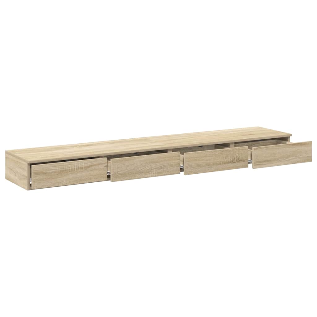 vidaXL Bed Drawers Sonoma Oak 180 x 36.5 x 16.5 cm Engineered Wood