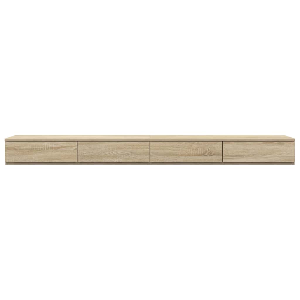 vidaXL Bed Drawers Sonoma Oak 180 x 36.5 x 16.5 cm Engineered Wood