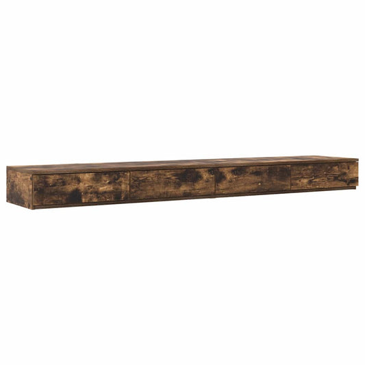 vidaXL Bed Drawers Smoked Oak 180 x 36.5 x 16.5 cm Engineered Wood