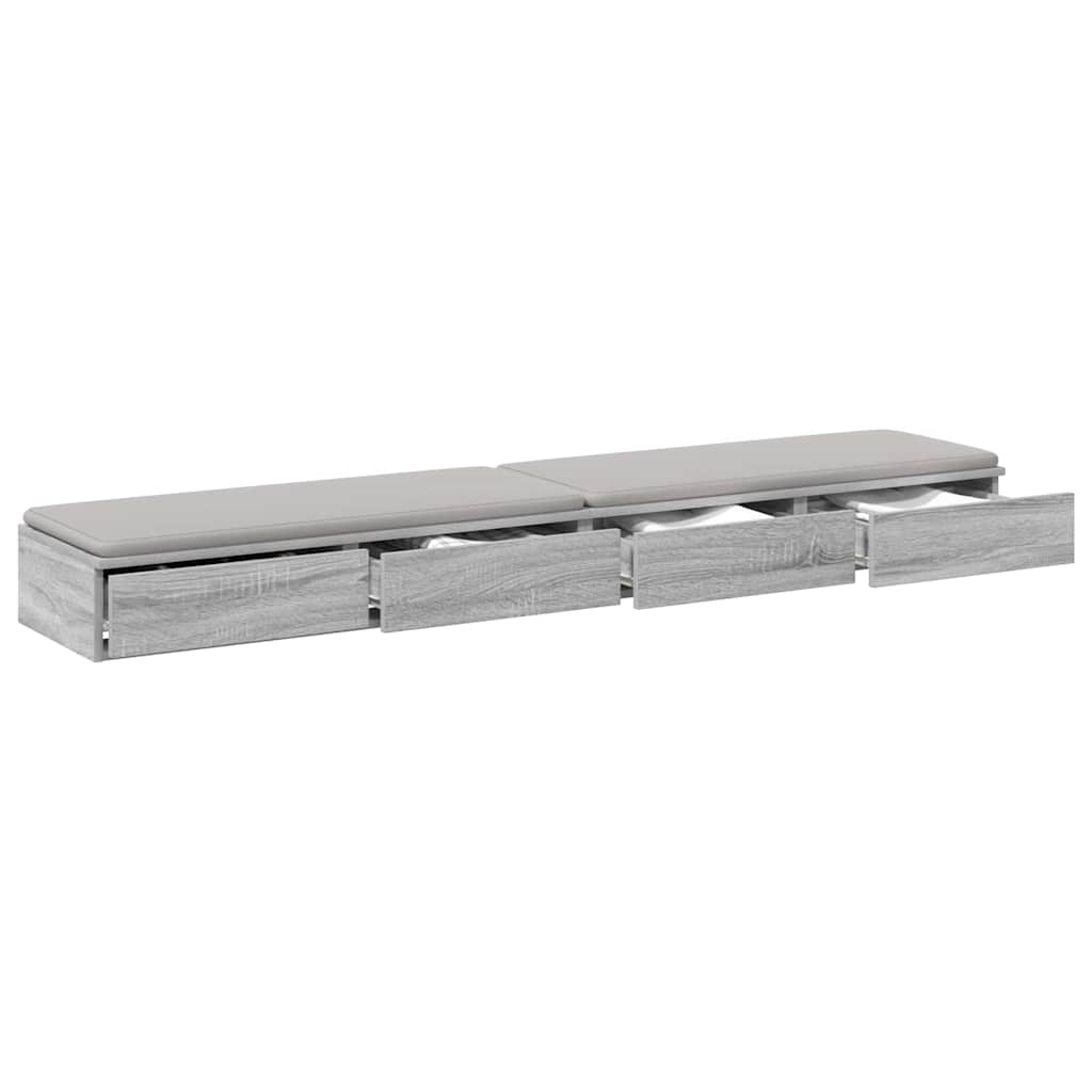 vidaXL Bed Drawers Grey Sonoma 180 x 36.5 x 16.5 cm Engineered Wood