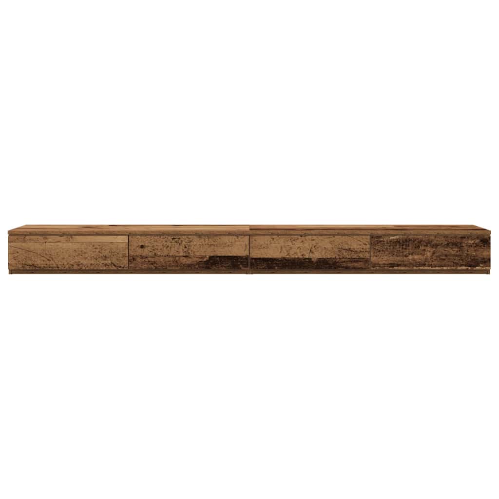 vidaXL Bed Drawers Old Wood 180 x 36.5 x 16.5 cm Engineered Wood
