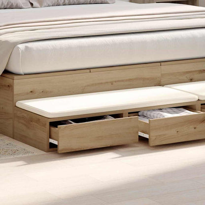 vidaXL Bed Drawers Artisan Oak 180 x 36.5 x 16.5 cm Engineered Wood