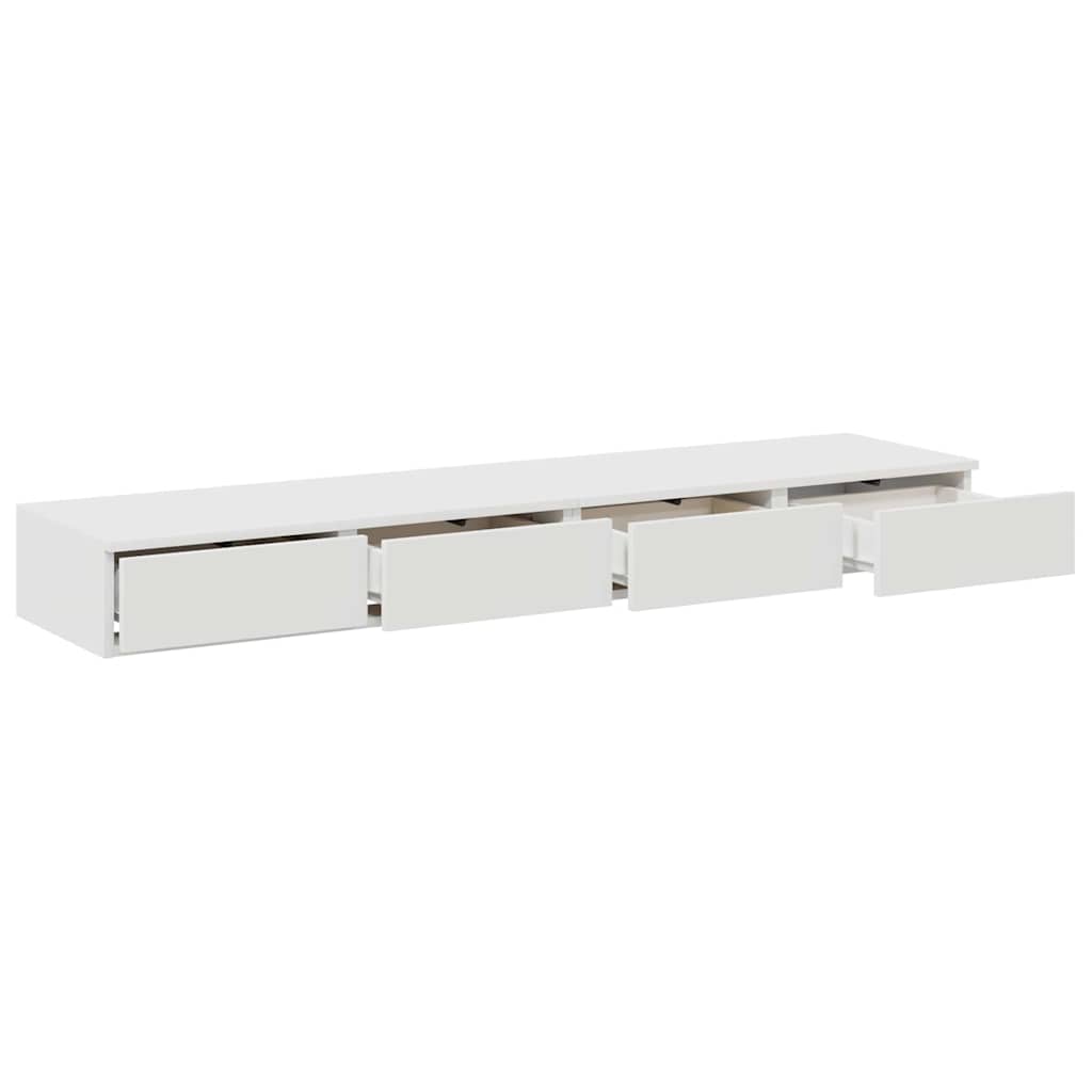 vidaXL Bed Drawers White 135 x 36.5 x 16.5 cm Engineered Wood
