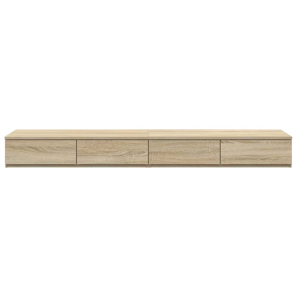 vidaXL Bed Drawers Sonoma Oak 135 x 36.5 x 16.5 cm Engineered Wood