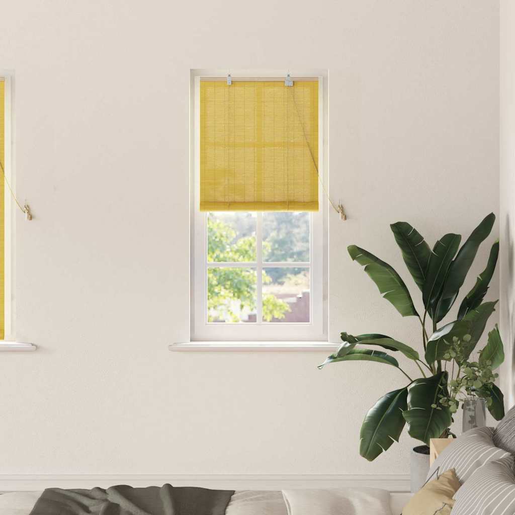 vidaXL Roller Blind Yellow 60 x 160 cm Bamboo