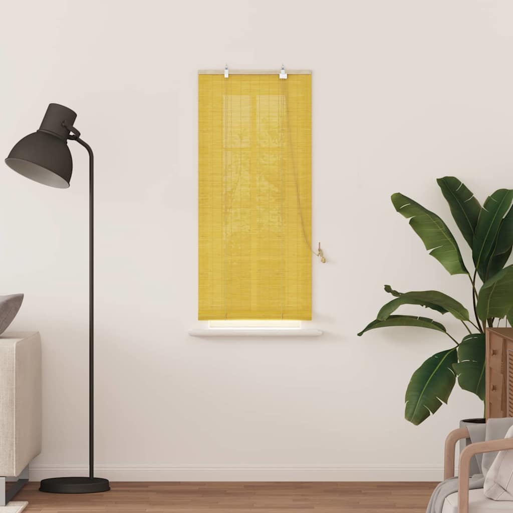 vidaXL Roller Blind Yellow 60 x 160 cm Bamboo