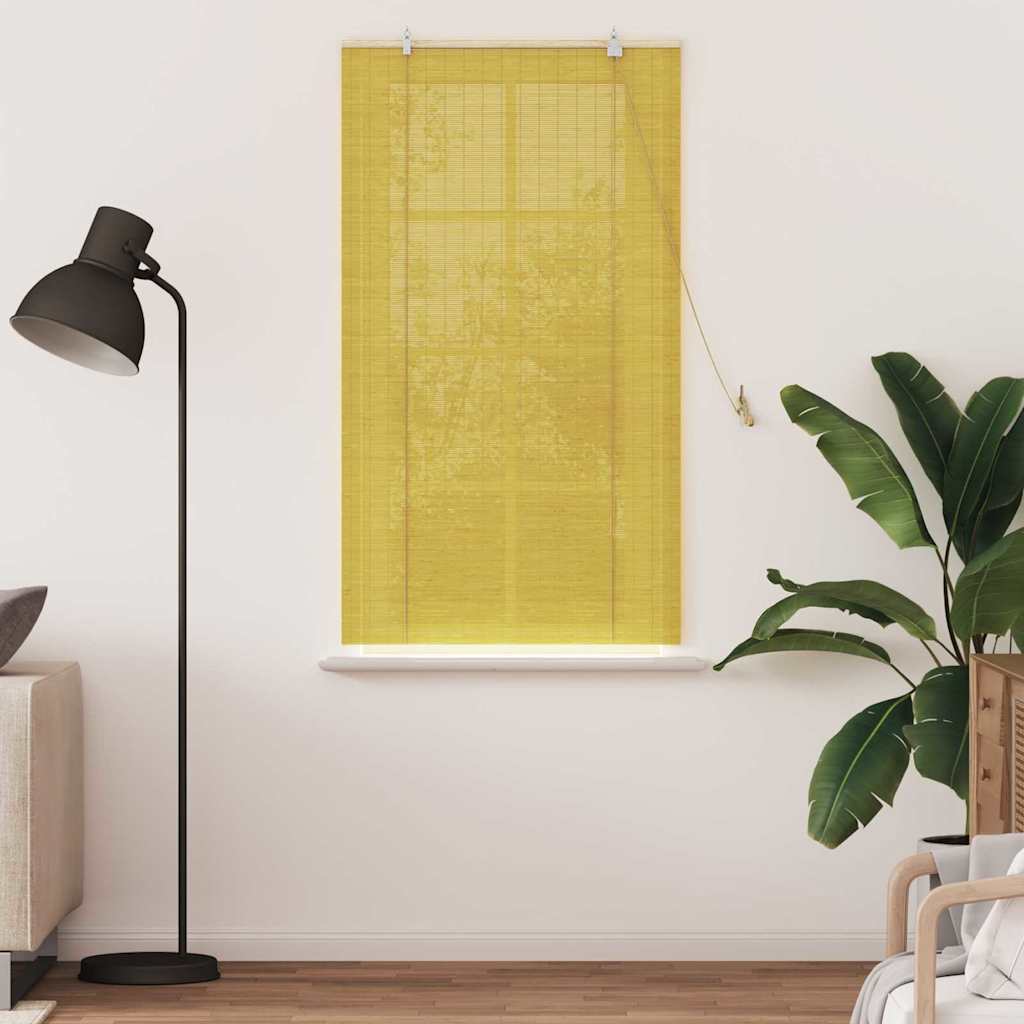 vidaXL Roller Blind Yellow 80 x 160 cm Bamboo