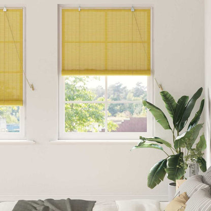 vidaXL Roller Blind Yellow 110 x 220 cm Bamboo