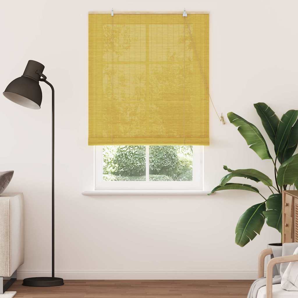 vidaXL Roller Blind Yellow 110 x 220 cm Bamboo