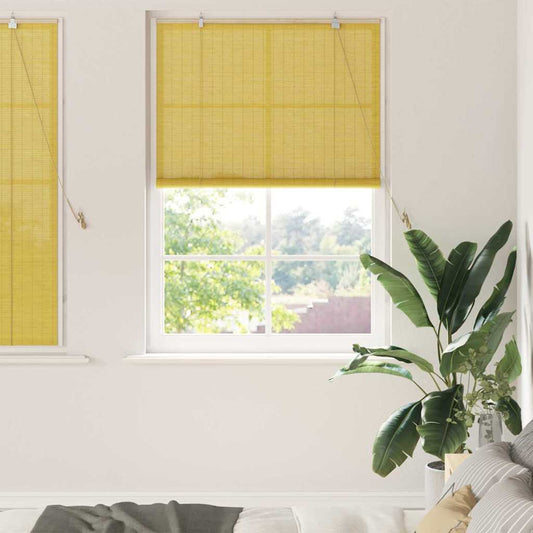 vidaXL Roller Blind Yellow 120 x 160 cm Bamboo