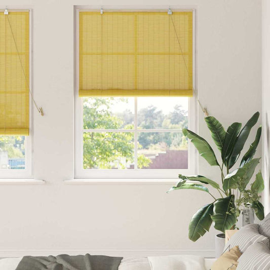 vidaXL Roller Blind Yellow 120 x 220 cm Bamboo