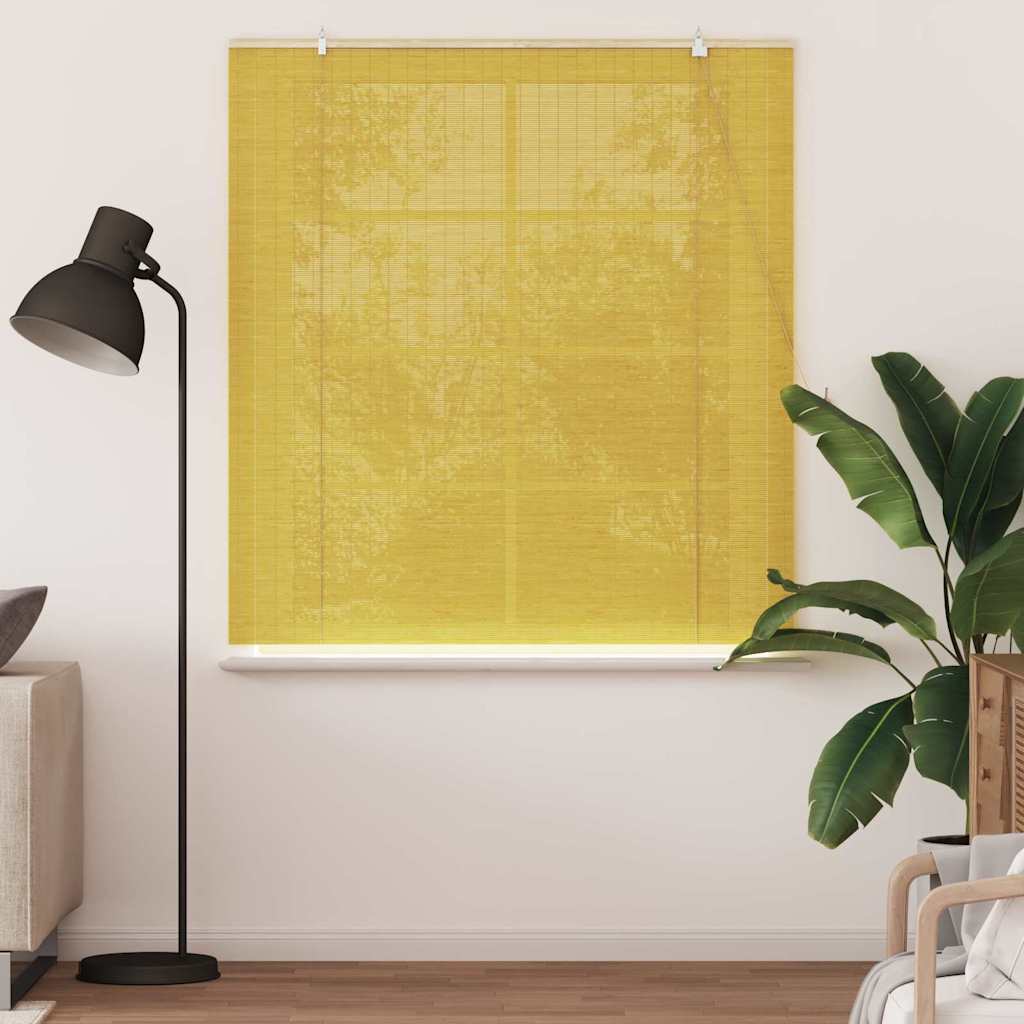 vidaXL Roller Blind Yellow 140 x 160 cm Bamboo