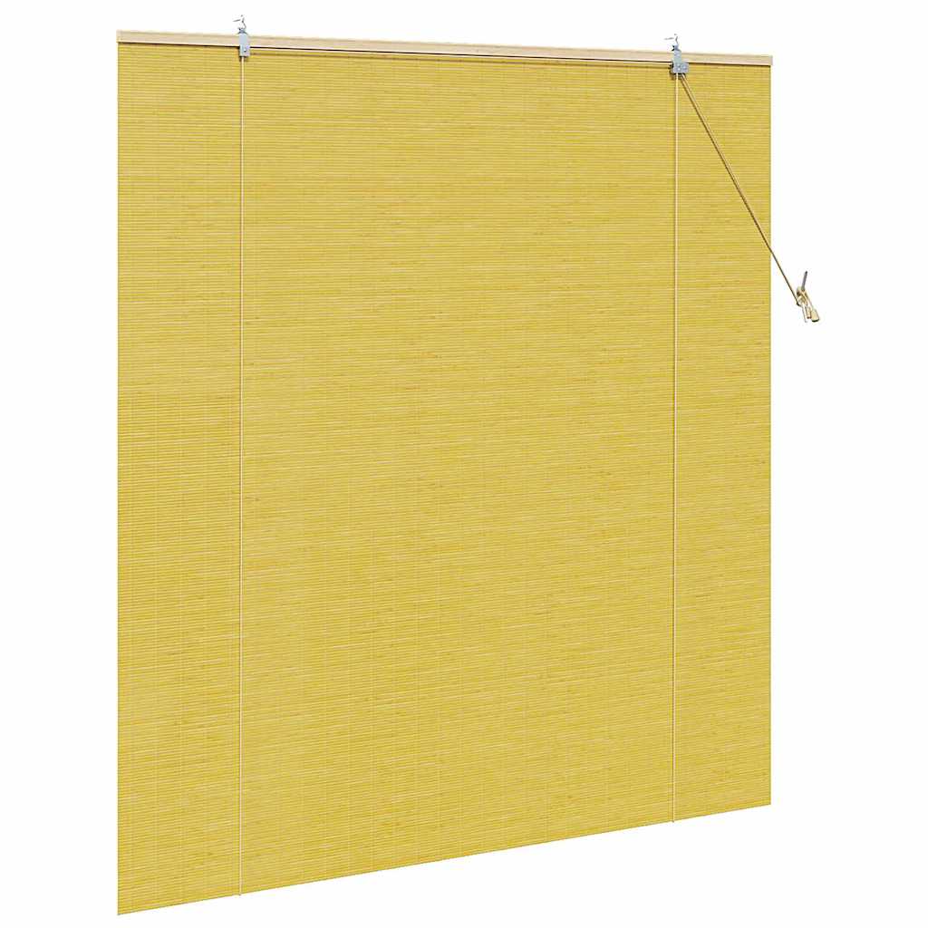 vidaXL Roller Blind Yellow 140 x 160 cm Bamboo