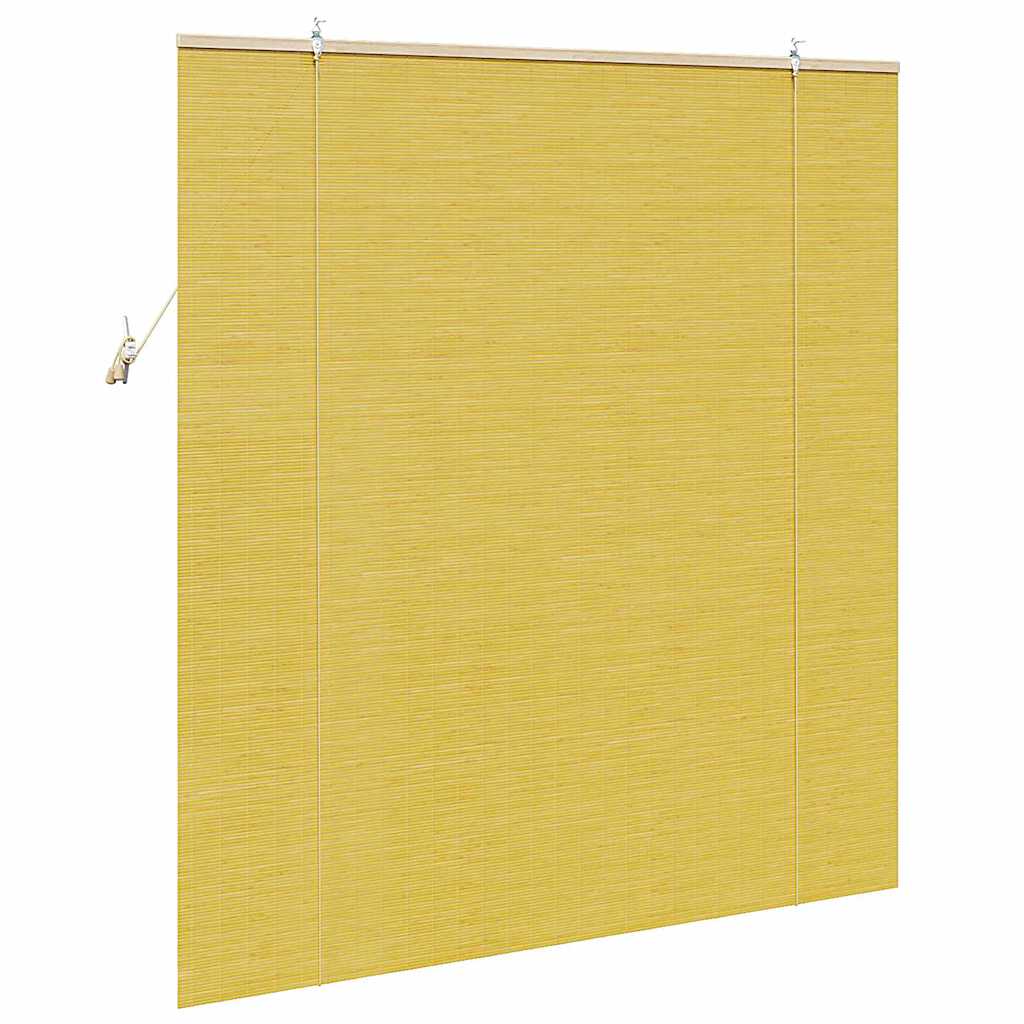 vidaXL Roller Blind Yellow 140 x 160 cm Bamboo