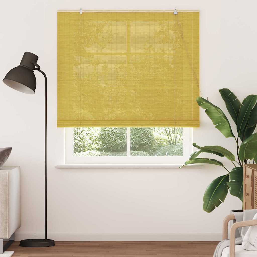 vidaXL Roller Blind Yellow 150 x 220 cm Bamboo