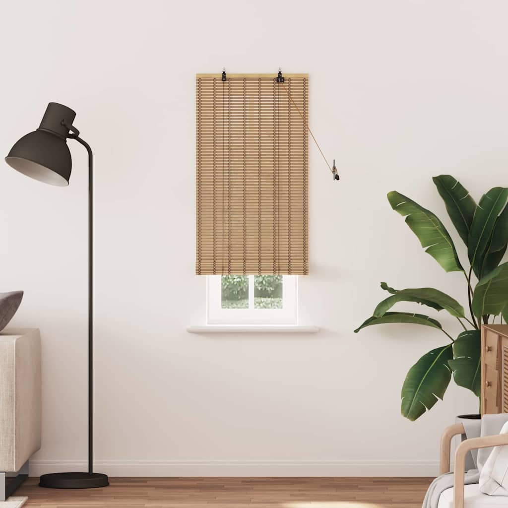 vidaXL Roller Blind with Curtains Manual Nature 60 x 220 cm Bamboo