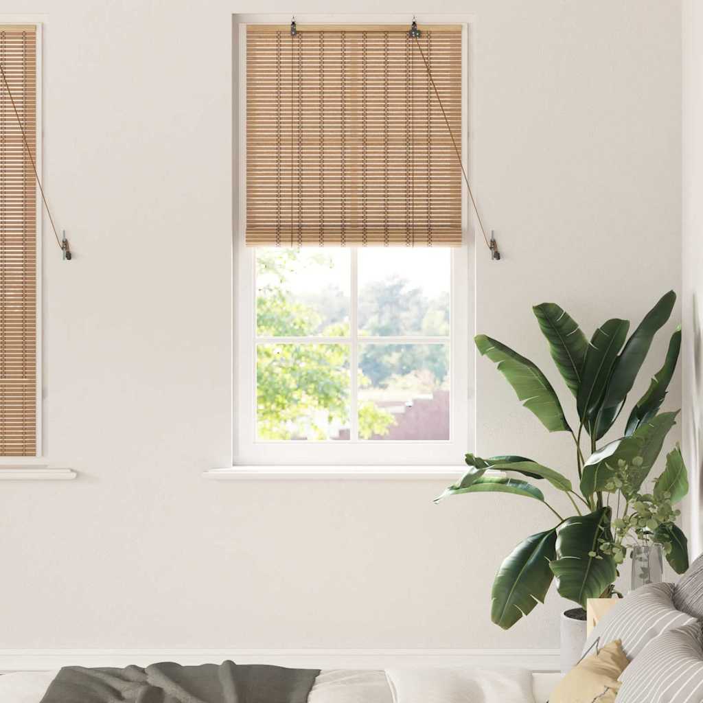 vidaXL Roller Blind Natural and Brown 90 x 160 cm Bamboo