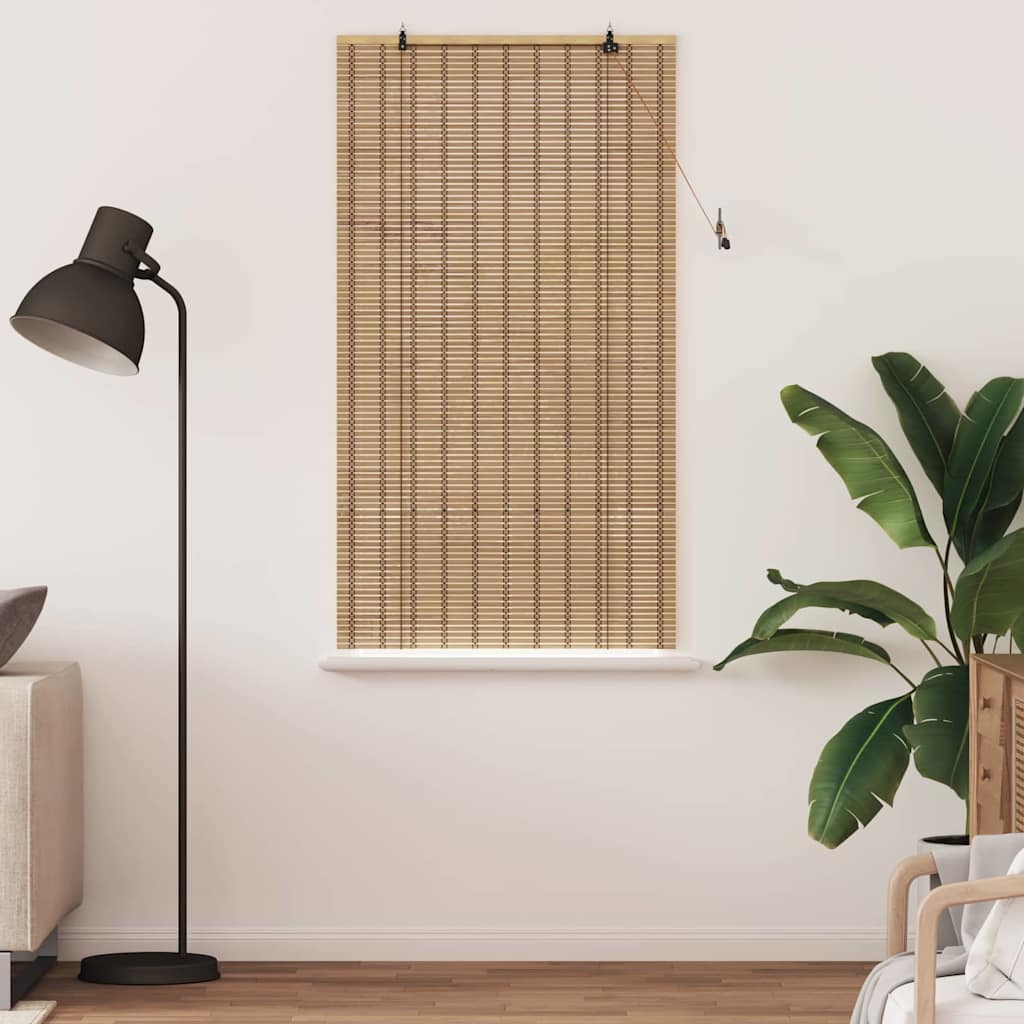 vidaXL Roller Blind Natural and Brown 90 x 160 cm Bamboo
