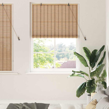 vidaXL Roller Blind with Curtains Manual Nature 100 x 160 cm Bamboo