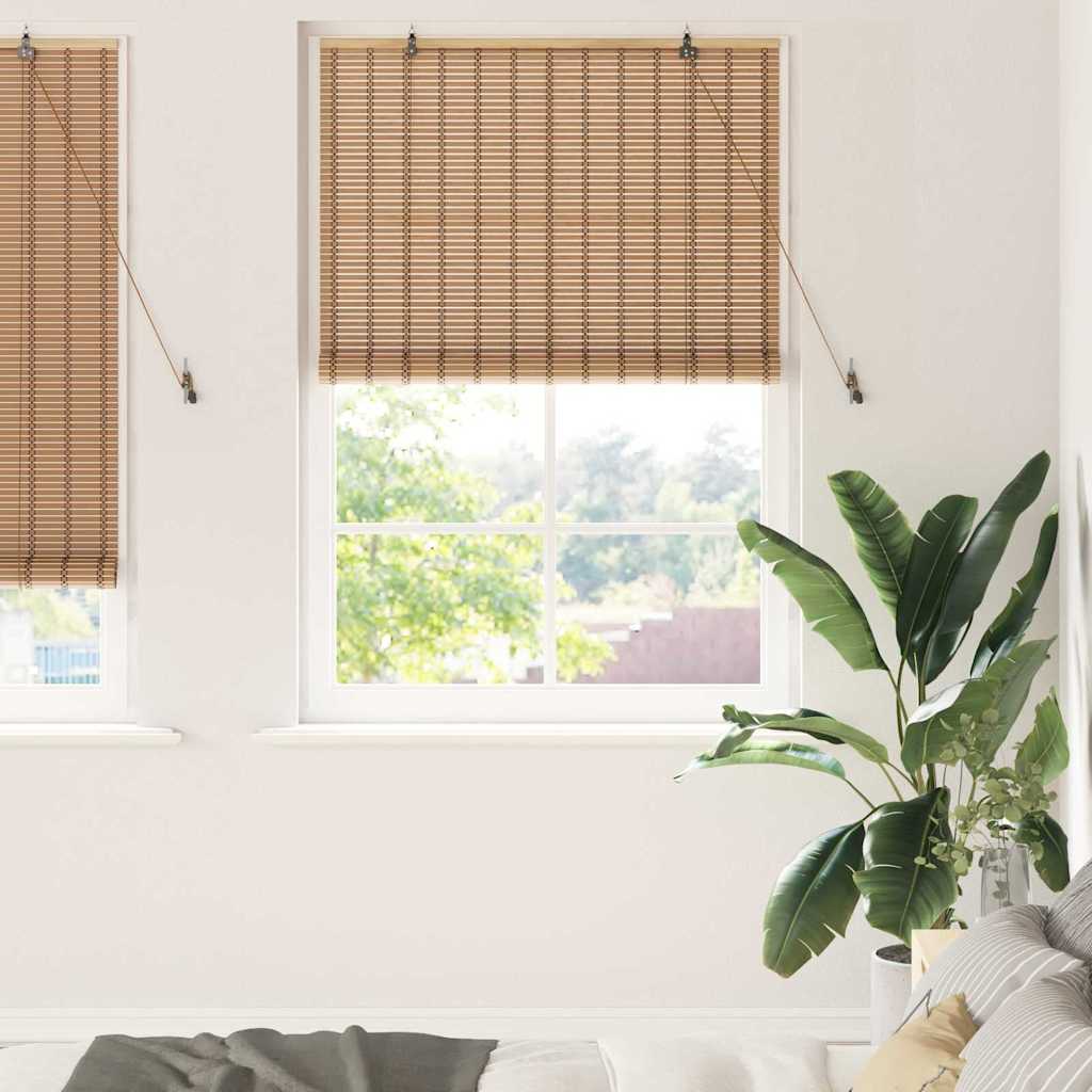 vidaXL Roller Blind Natural and Brown 120 x 220 cm Bamboo
