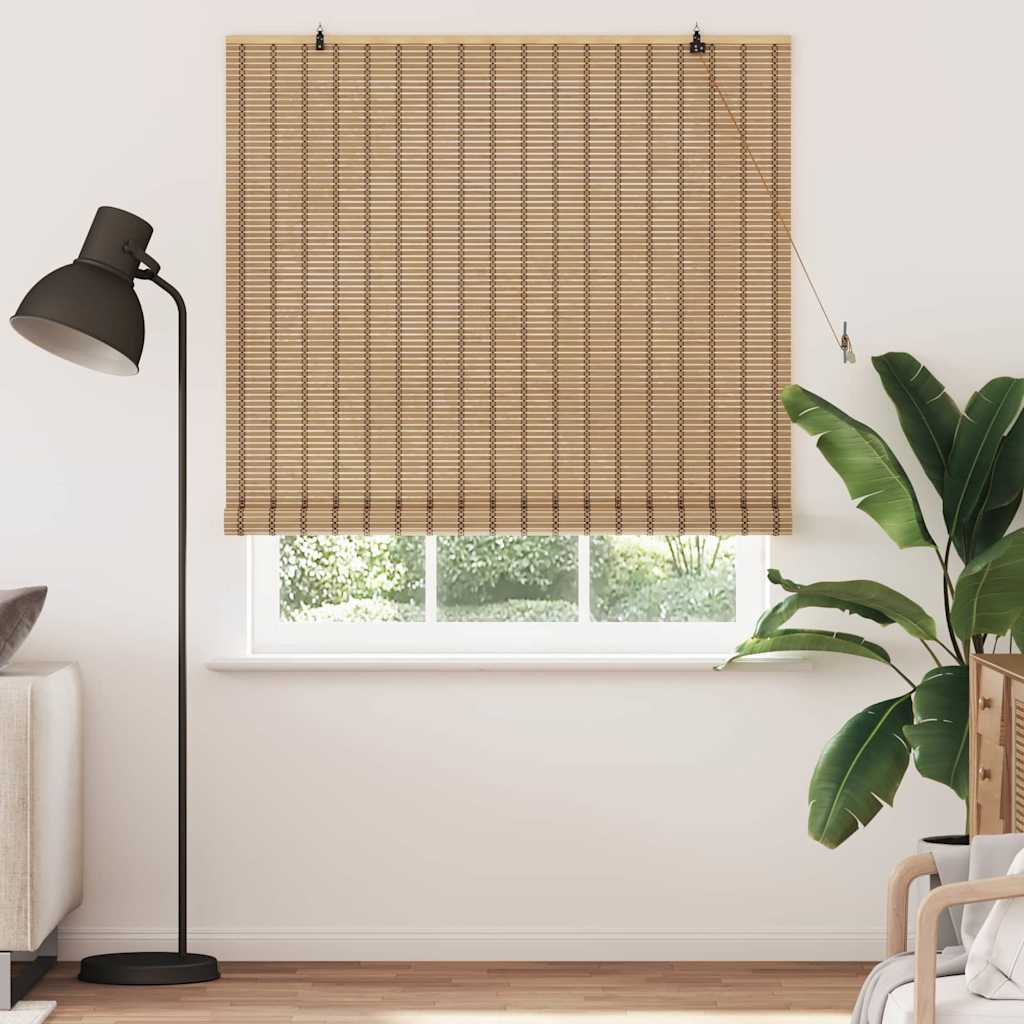 vidaXL Roller Blind Natural and Brown 140 x 160 cm Bamboo