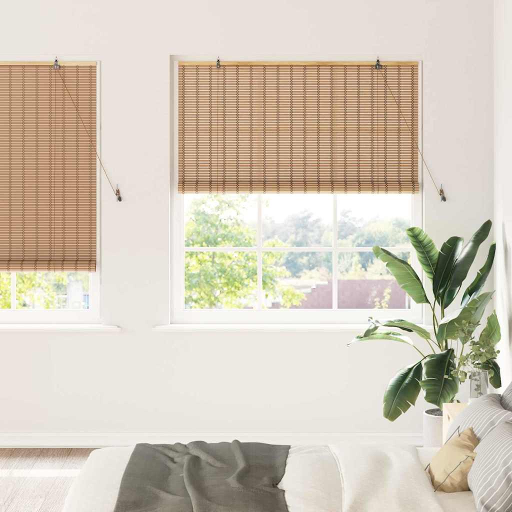 vidaXL Roller Blind Natural and Brown 150 x 220 cm Bamboo