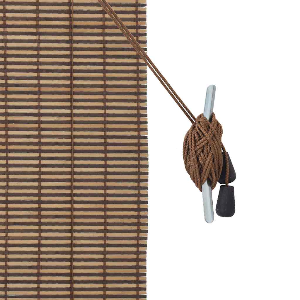 vidaXL Roller Blind with Curtains Manual Brown 80 x 160 cm Bamboo