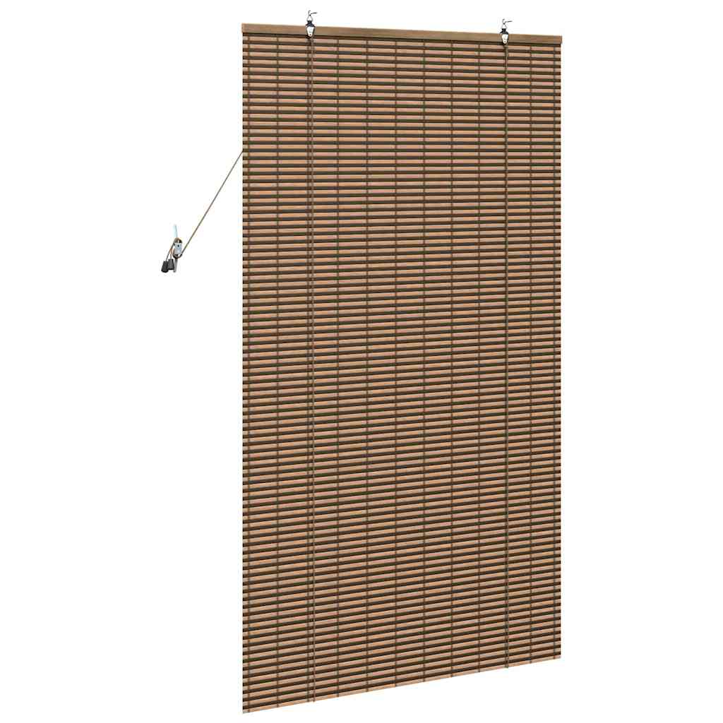 vidaXL Roller Blind with Curtains Manual Brown 80 x 160 cm Bamboo