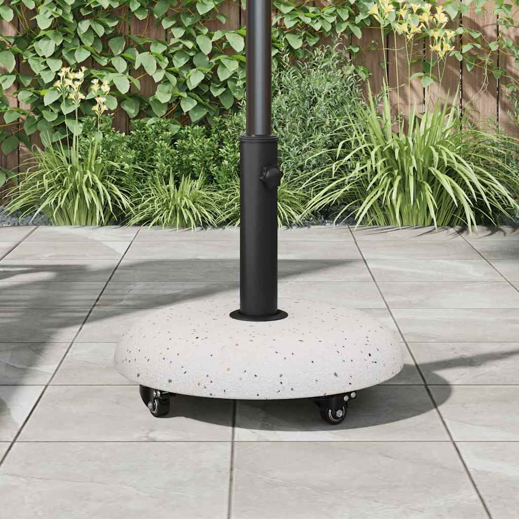 vidaXL Wheeled Parasol Base for 37/42/52/58mm Poles White Concrete