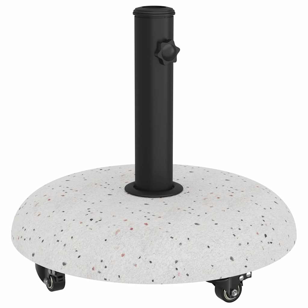 vidaXL Wheeled Parasol Base for 37/42/52/58mm Poles White Concrete