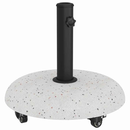vidaXL Wheeled Parasol Base for 37/42/52/58mm Poles White Concrete