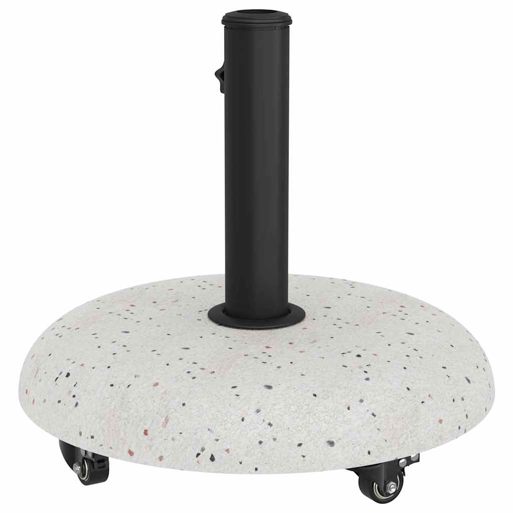 vidaXL Wheeled Parasol Base for 37/42/52/58mm Poles White Concrete