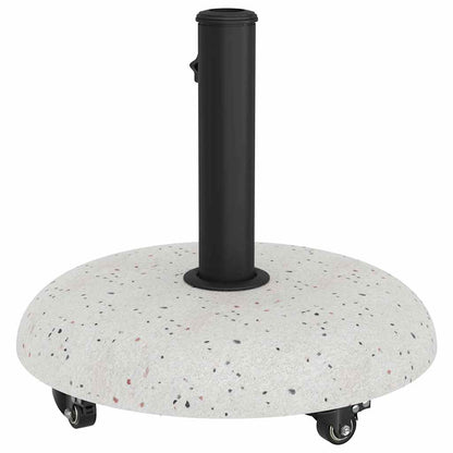 vidaXL Wheeled Parasol Base for 37/42/52/58mm Poles White Concrete