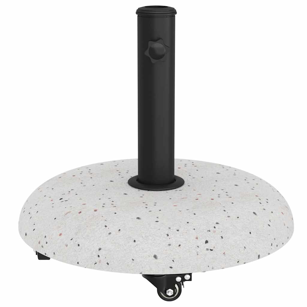 vidaXL Wheeled Parasol Base for 37/42/52/58mm Poles White Concrete