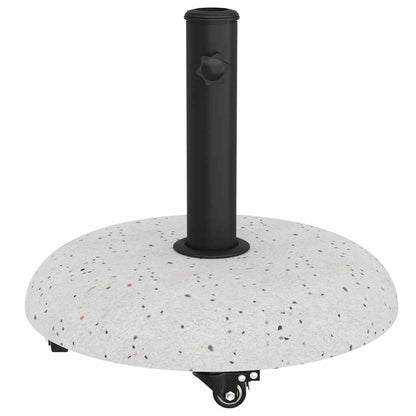vidaXL Wheeled Parasol Base for 37/42/52/58mm Poles White Concrete
