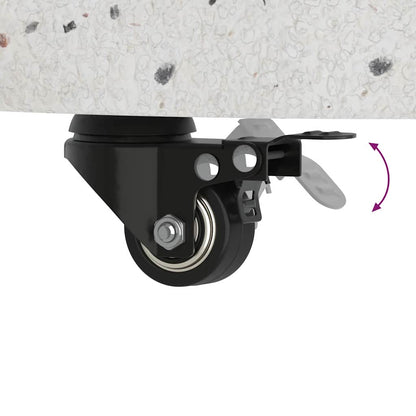 vidaXL Wheeled Parasol Base for 37/42/52/58mm Poles White Concrete