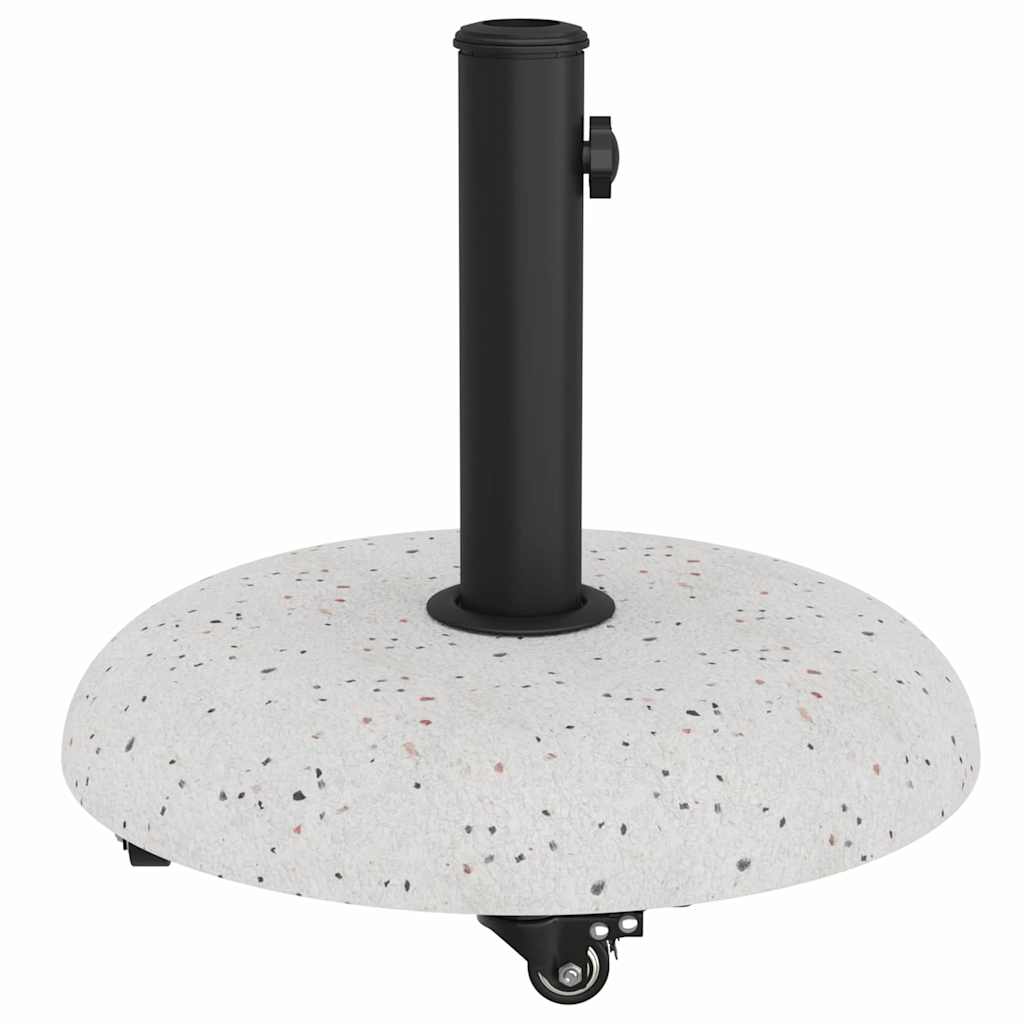 vidaXL Wheeled Parasol Base for 37/42/52/58mm Poles White Concrete