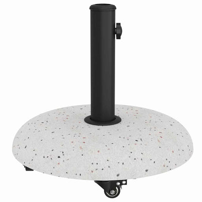 vidaXL Wheeled Parasol Base for 37/42/52/58mm Poles White Concrete