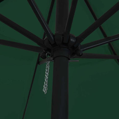 vidaXL Garden Parasol Green 394 x 394 x 248 cm Polyester and Steel