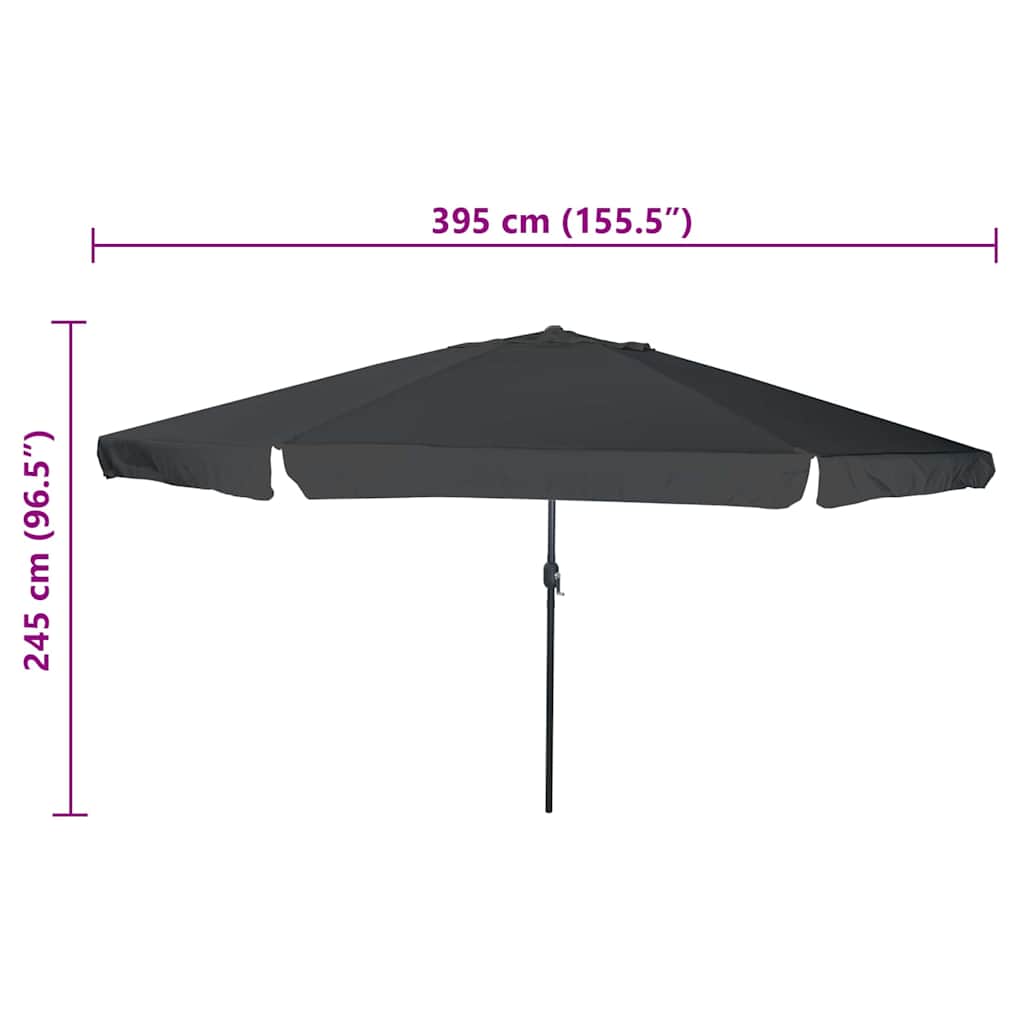 vidaXL Garden Parasol Anthracite 394 x 394 x 248 cm