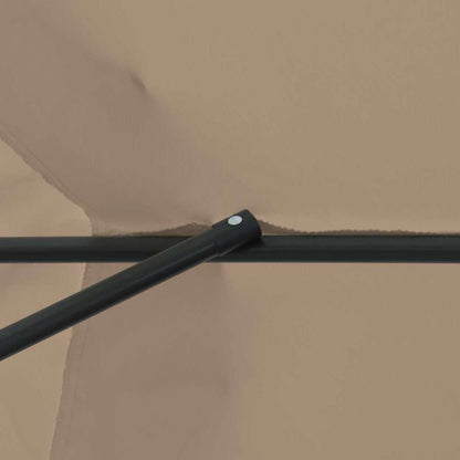 vidaXL Garden Parasol Taupe 394 x 394 x 248 cm Polyester and Steel