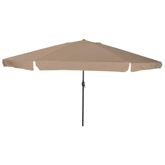vidaXL Garden Parasol Taupe 394 x 394 x 248 cm Polyester and Steel