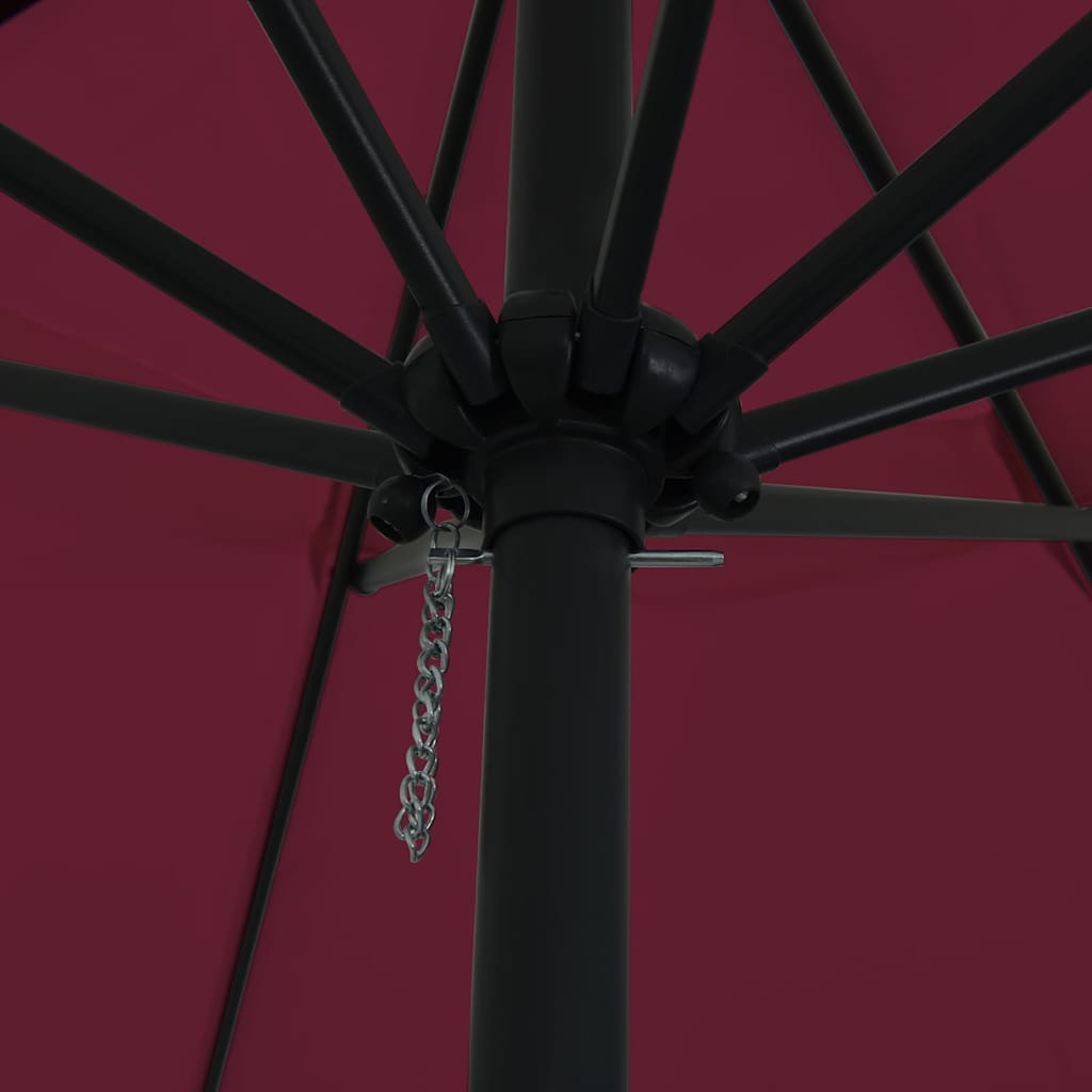 vidaXL Garden Parasol Bordeaux Red 394 x 394 x 248 cm